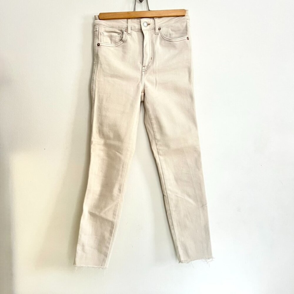 We The Free - FREE PEOPLE  HIGH WAISTED SKINNY JEANS IN CREAM SZ 28